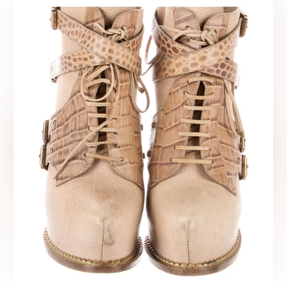 DIOR $1400 GUETRE STILETTO PLATFORM ANKLE BOOT NUDE US SZ 6 EU 36 - Picture 2 of 6